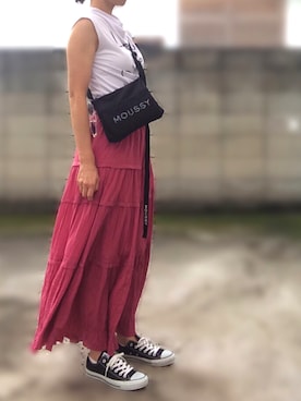 「smork（スモーク）のアイテム」を使った、moco♡さん（レディース・159cm）の夏コーディネート