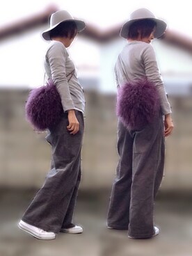 「DRWCYS（ドロシーズ）のアイテム（スウェット）」を使った、moco♡さん（レディース・159cm）の秋コーディネート