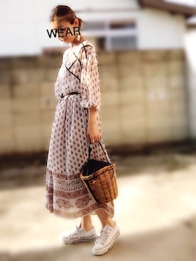 「CONVERSE（コンバース）のconverse（コンバース） ALL STAR OX（オールスターOX）（スニーカー）」を使った、moco♡さん（レディース・159cm）の春コーディネート