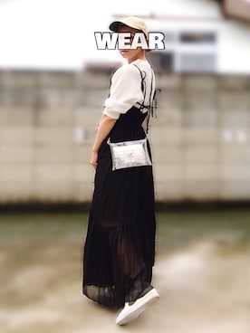 「AMERI」｜「アイテム（キャップ）」を使った、moco♡さん（レディース・159cm）の春コーディネート