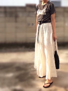 「TODAYFUL（トゥデイフル）のアイテム（ビーチサンダル）」を使った、moco♡さん（レディース・159cm）の夏コーディネート