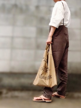 「RED CHOP WORKS（レッドチョップワークス）のアイテム（オールインワン・サロペット）」を使った、moco♡さん（レディース・159cm）の夏コーディネート