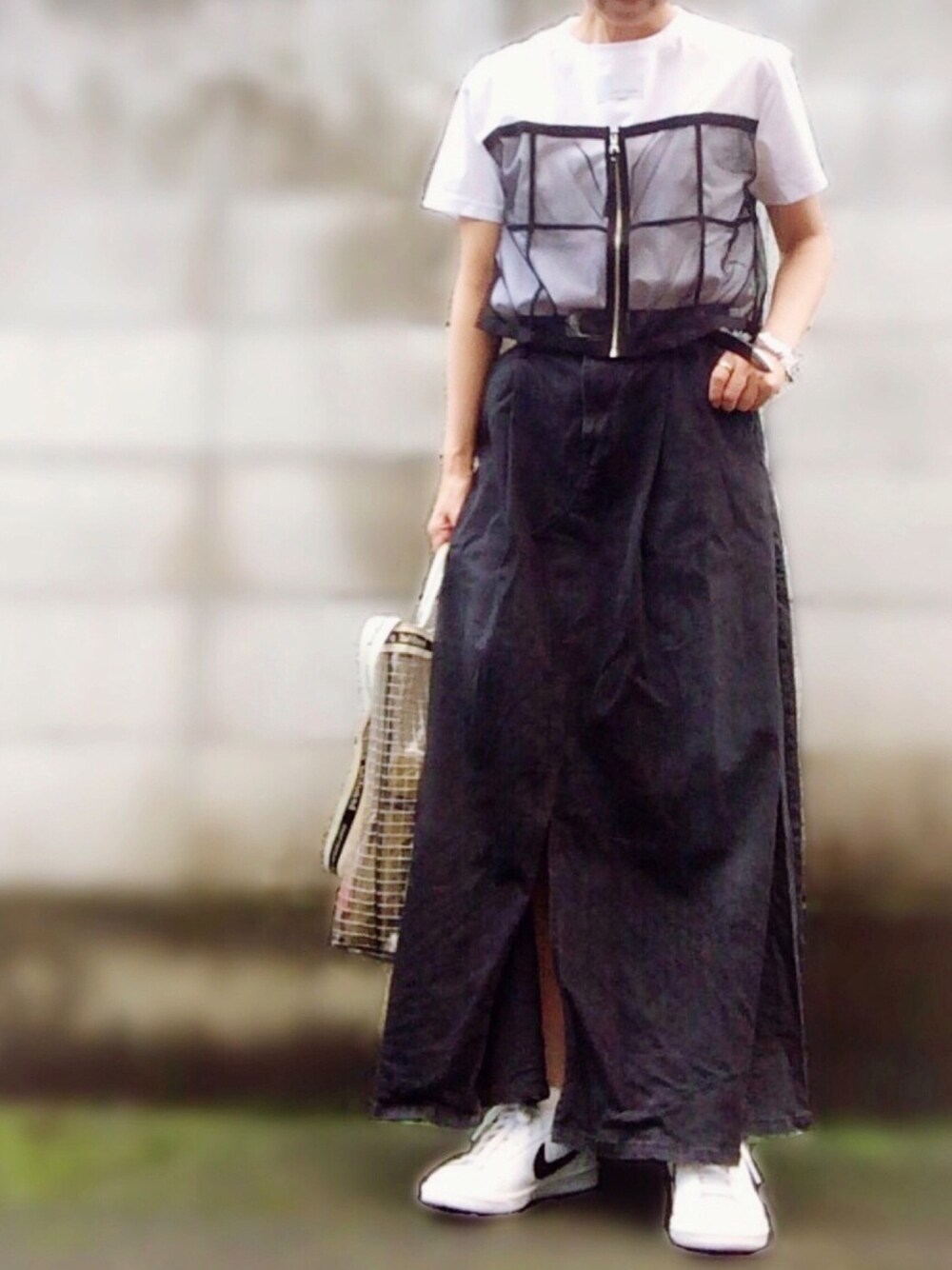 AMERI 別注チュールドッキングTシャツ ブラック　新品 Ameri VINTAGE - AMERI 別注チュールドッキングTシャツ ブラック 新品
