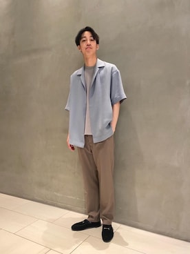 「FERRANTE（フェランテ）のアイテム（スリッポン）」を使った、北洞　駿さん（メンズ・178cm）の春コーディネート