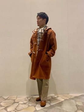 「green label relaxing（グリーンレーベルリラクシング）のアイテム（ダッフルコート）」を使った、okuyamaさん（メンズ・171cm）の冬コーディネート
