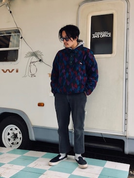 「used mix」｜「アイテム（ジャケット/アウター）」を使った、Jin Murataさん（メンズ・171cm）の冬コーディネート