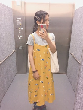 「グラニフ」｜「アイテム（ワンピース/ドレス）」を使った、P!COさん（レディース・158cm）の秋コーディネート