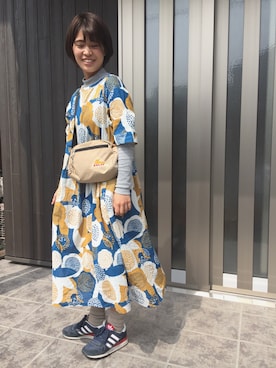 「Design Tshirts Store graniph（デザイン　ティーシャツ　ストア　グラニフ）のアイテム（シャツワンピース）」を使った、P!COさん（レディース・158cm）の春コーディネート