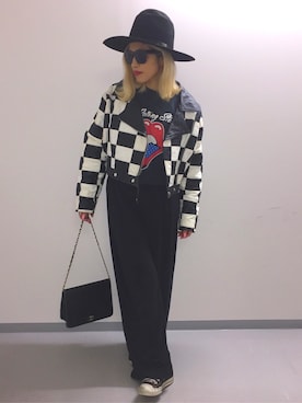 「シャネル」｜「アイテム（ライダースジャケット）」を使った、machiさん（レディース・156cm）の春コーディネート