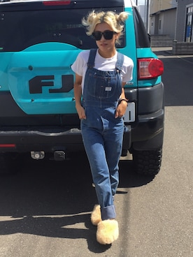 「ムートン」｜「アイテム（サロペット/オーバーオール）」を使った、machiさん（レディース・156cm）の秋コーディネート