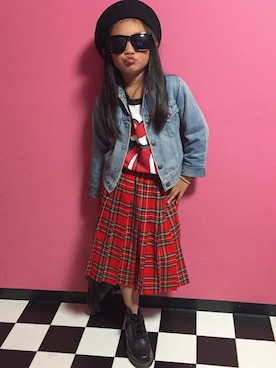 「アイテム（ブーツ）」を使った、machiさん（キッズ・122cm）の秋コーディネート