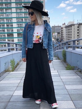 「シャネル」｜「アイテム（デニムジャケット）」を使った、machiさん（レディース・156cm）の秋コーディネート