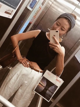 「stradivarius（ストラディバリウス）のアイテム（アクセサリー）」を使った、小肉松errrさん（レディース・163cm）の春コーディネート