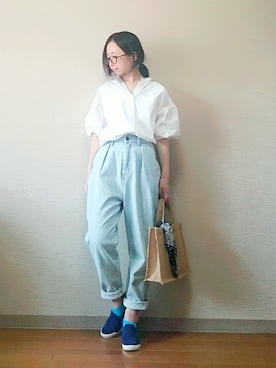 「ブルーグラデーション」｜はらさん（レディース・151cm）の春コーディネート