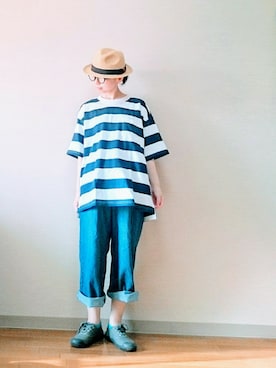 「マリンコーデ」｜「アイテム（福袋/福箱）」を使った、はらさん（レディース・151cm）の夏コーディネート