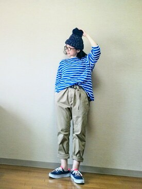 「LBC（エルビーシー）のアイテム（帽子）」を使った、はらさん（レディース・151cm）の秋コーディネート