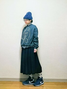 「LBC（エルビーシー）のアイテム（帽子）」を使った、はらさん（レディース・151cm）の冬コーディネート