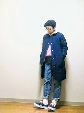 「キルティングコート」｜はらさん（レディース・151cm）の冬コーディネート