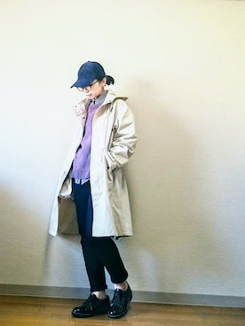 「ドレスシューズ」｜「アイテム（モッズコート）」を使った、はらさん（レディース・151cm）の冬コーディネート