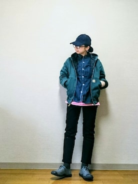 「Carhartt（カーハート）のアイテム（ブルゾン）」を使った、はらさん（レディース・151cm）の春コーディネート