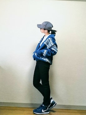 「NIKE（ナイキ）の【NIKE】インターナショナリストミッド（スニーカー）」を使った、はらさん（レディース・151cm）の秋コーディネート