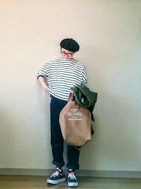 「SEVENDAYS=SUNDAY（セブンデイズサンデイ）のアイテム（ミリタリージャケット）」を使った、はらさん（レディース・151cm）の秋コーディネート