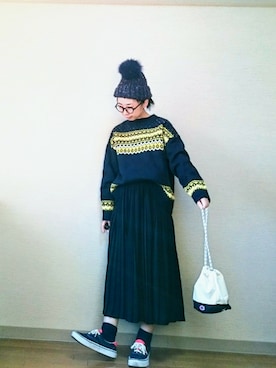 「LBC（エルビーシー）のアイテム（帽子）」を使った、はらさん（レディース・151cm）の秋コーディネート
