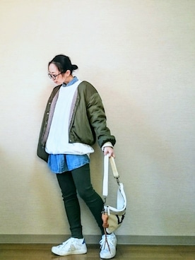「reca（レカ）のアイテム（ブルゾン）」を使った、はらさん（レディース・151cm）の秋コーディネート