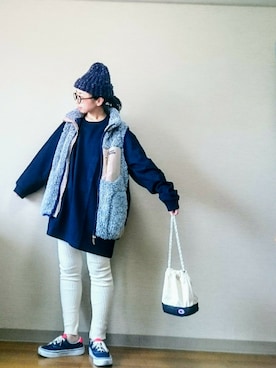 「LBC（エルビーシー）のアイテム（帽子）」を使った、はらさん（レディース・151cm）の冬コーディネート
