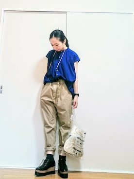 「GLOBAL FORME CONCRETE（グローバルフォルムコンクリート）のアイテム」を使った、はらさん（レディース・151cm）の夏コーディネート