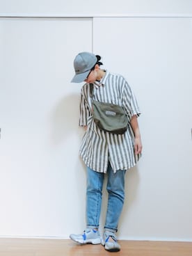 「zozoデニム」｜「アイテム（キャップ）」を使った、はらさん（レディース・151cm）の夏コーディネート