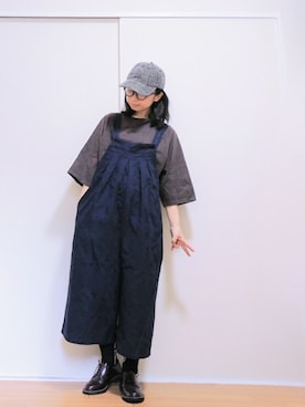 「ドレスシューズ」｜「アイテム（オールインワン・サロペット）」を使った、はらさん（レディース・151cm）の秋コーディネート
