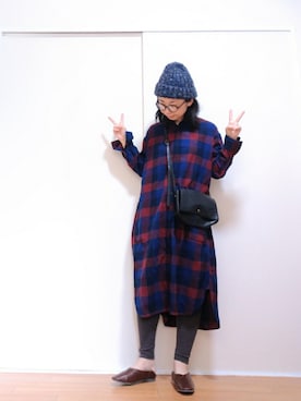 「LBC（エルビーシー）のアイテム（帽子）」を使った、はらさん（レディース・151cm）の秋コーディネート