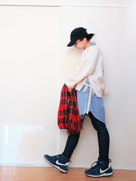 「Lee（リー）のアイテム（クラッチバッグ）」を使った、はらさん（レディース・151cm）の冬コーディネート