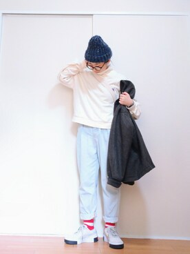 「LBC（エルビーシー）のアイテム（帽子）」を使った、はらさん（レディース・151cm）の冬コーディネート