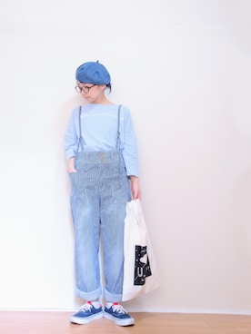 「ヒッコリー」｜「アイテム（ハンチング/ベレー帽）」を使った、はらさん（レディース・151cm）の春コーディネート