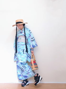 「N.（N. Natural Beauty Basic）（エヌエヌナチュラルビューティーベーシック）のアイテム（帽子）」を使った、はらさん（レディース・151cm）の夏コーディネート