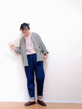 「バブーシュ」｜「アイテム（ノーカラージャケット）」を使った、はらさん（レディース・151cm）の秋コーディネート