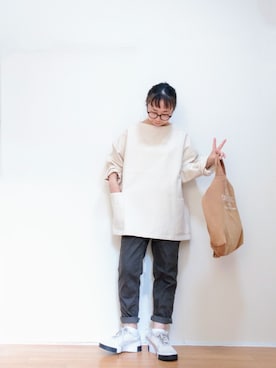 「スモックブラウス」｜はらさん（レディース・151cm）の秋コーディネート