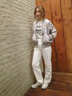 HYSTERIC GLAMOUR横浜ジョイナス店｜mariko.t使用「HYSTERIC GLAMOUR（PARADISE刺繍 スカジャン）」的時尚穿搭
