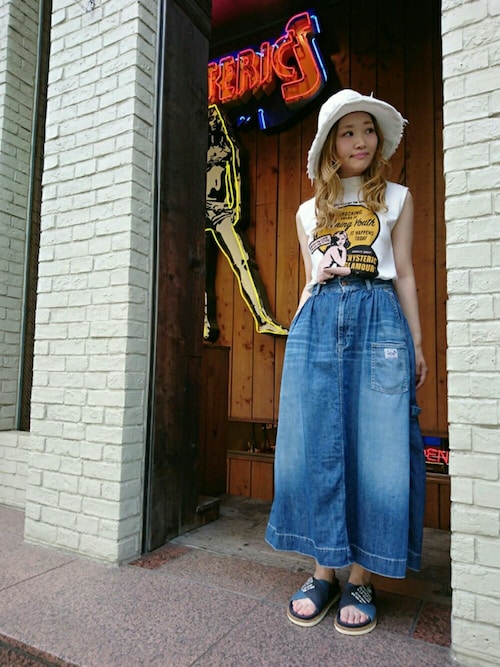 ヒステリックグラマー ISKO デニム ペインターギャザースSK インディゴ M HYSTERIC GLAMOUR（ヒステリックグラマー）の「ISKOデニム