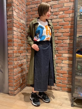 「ミリタリーコーデ」｜「アイテム（シャツワンピース）」を使った、mariko.tさん（レディース・161cm）の春コーディネート