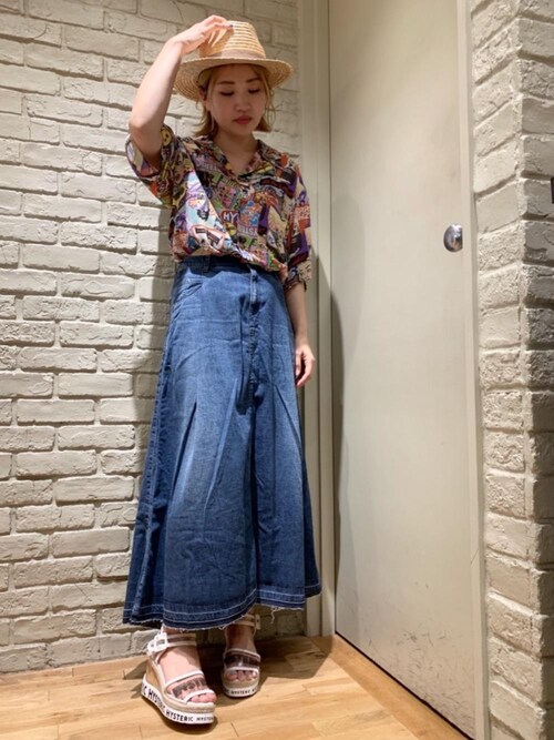 mariko.t（HYSTERIC GLAMOUR横浜ジョイナス店）｜HYSTERIC GLAMOURのデニムスカートを使ったコーディネート -  WEAR