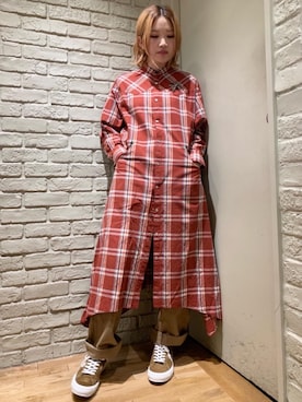 「ローカット」｜「アイテム（シャツワンピース）」を使った、mariko.tさん（レディース・161cm）の秋コーディネート