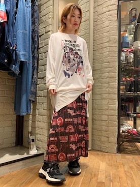 「総柄スカート」｜mariko.tさん（レディース・161cm）の秋コーディネート