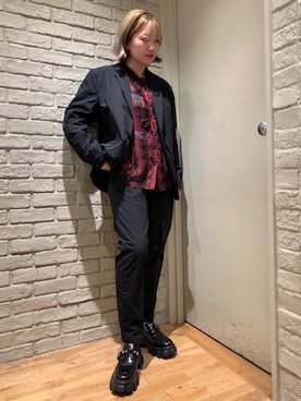 「ロックコーデ」｜「アイテム（その他シューズ）」を使った、mariko.tさん（レディース・161cm）の秋コーディネート