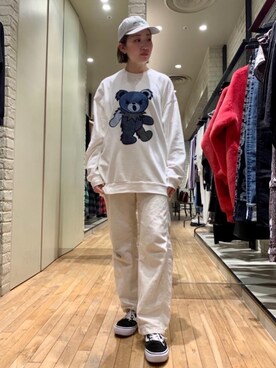 「ﾋﾞｯｸﾞｼﾙｴｯﾄ」｜「アイテム（スウェット）」を使った、mariko.tさん（レディース・161cm）の冬コーディネート