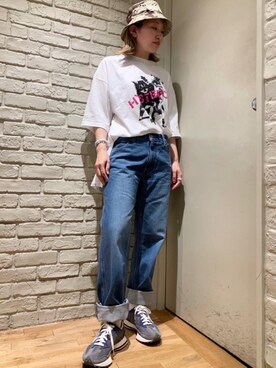 「ﾋﾞｯｸﾞｼﾙｴｯﾄ」｜「アイテム（帽子）」を使った、mariko.tさん（レディース・161cm）の夏コーディネート