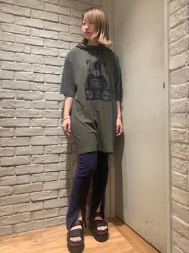 「パーカーワンピ」｜mariko.tさん（レディース・161cm）の夏コーディネート