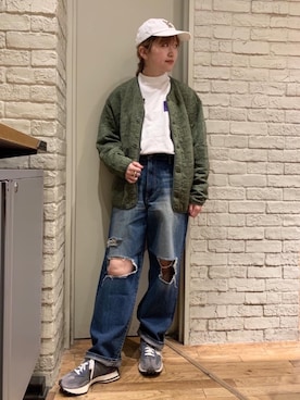 「ロンt」｜「アイテム（その他アウター）」を使った、mariko.tさん（レディース・161cm）の秋コーディネート